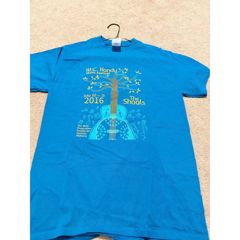 Gildan Mens WC Handy Music Festival 2016 The Shoals Alabama Blue T-Shirt Size S